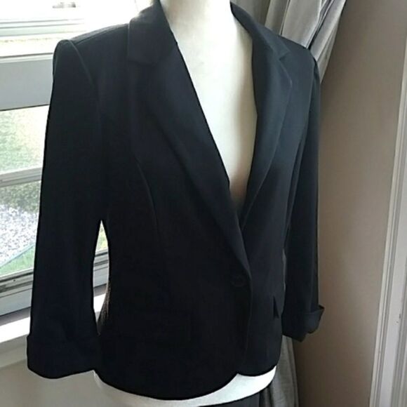 Catherine Malandrino Black Blazer Single Button Closure, Size Small - Picture 1 of 8